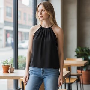 Tommy Bahama Black Halter Blouse